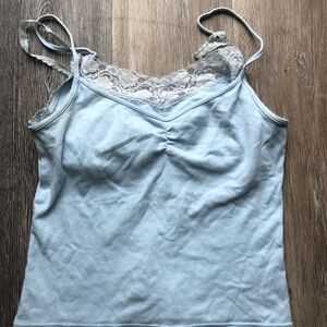 One Step Ahead Sky Blue Lace Camisole Size Large
